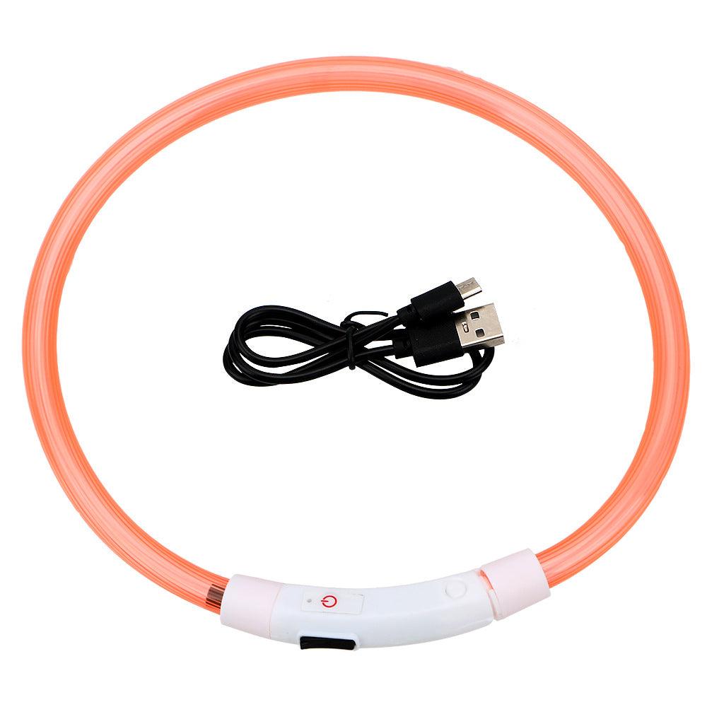 USB Rechargeable LED Glow Dog Collar — 3 Light Modes