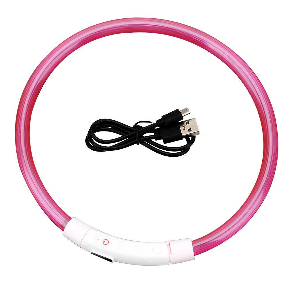 USB Rechargeable LED Glow Dog Collar — 3 Light Modes