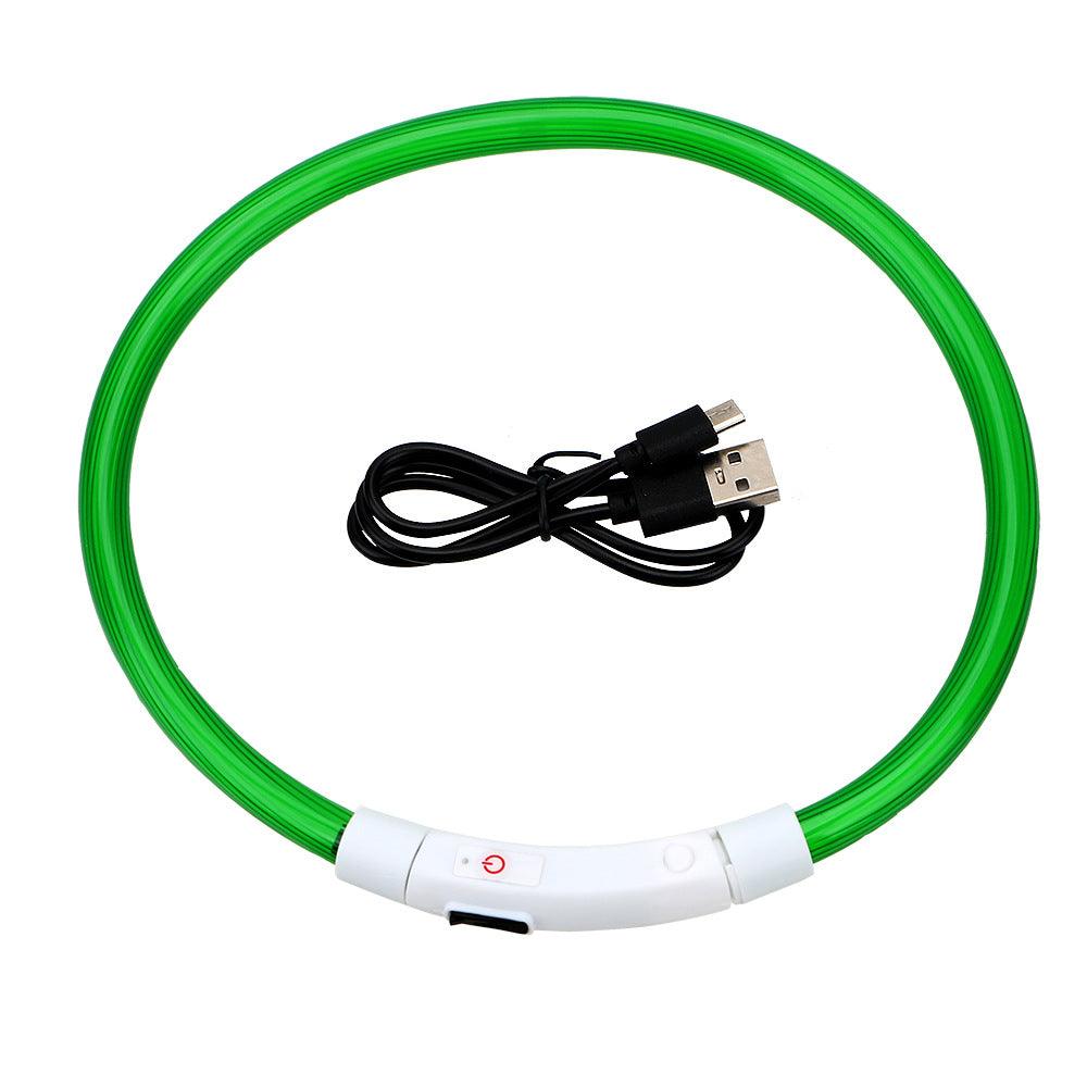 USB Rechargeable LED Glow Dog Collar — 3 Light Modes