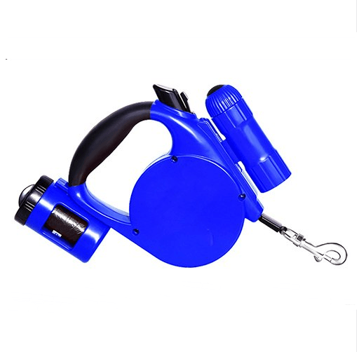 Glow Retractable Dog Leash with LED Light & Bag Dispenser