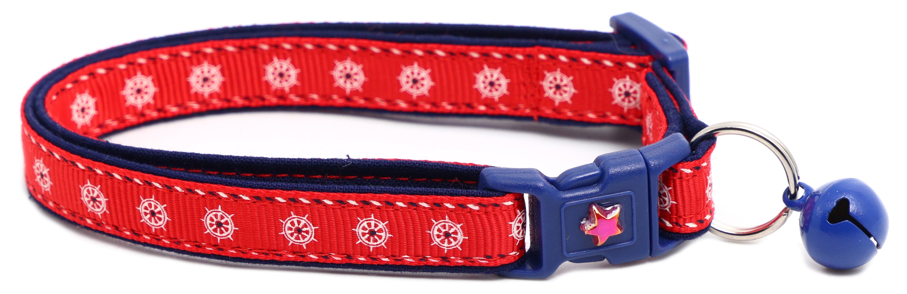 Nautical Ships Wheel Handmade Breakaway Cat Collar