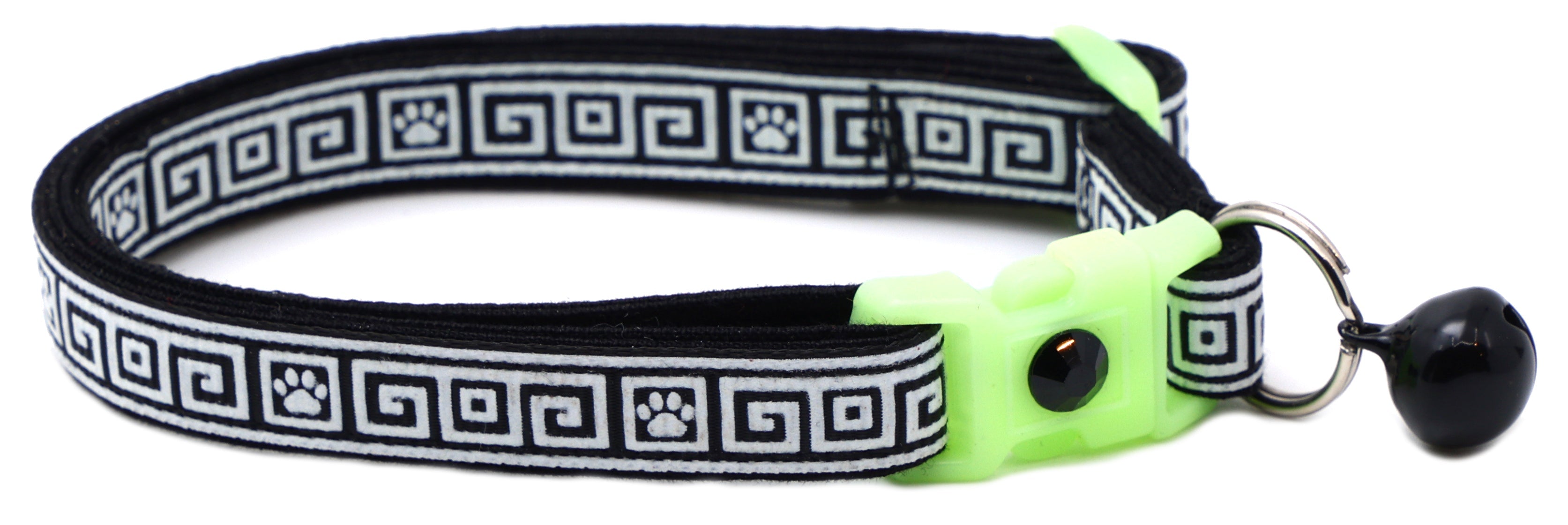 Greek Key Glow-in-the-Dark Breakaway Cat Collar — 8 Colors
