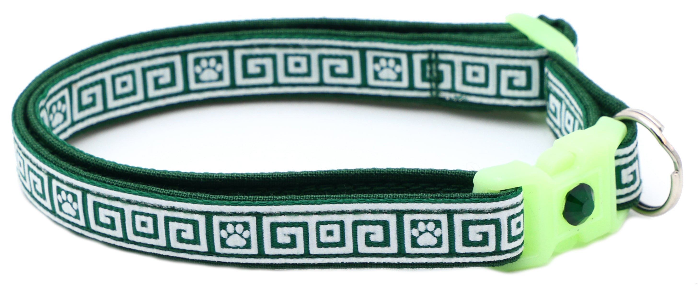 Greek Key Glow-in-the-Dark Breakaway Cat Collar — 8 Colors