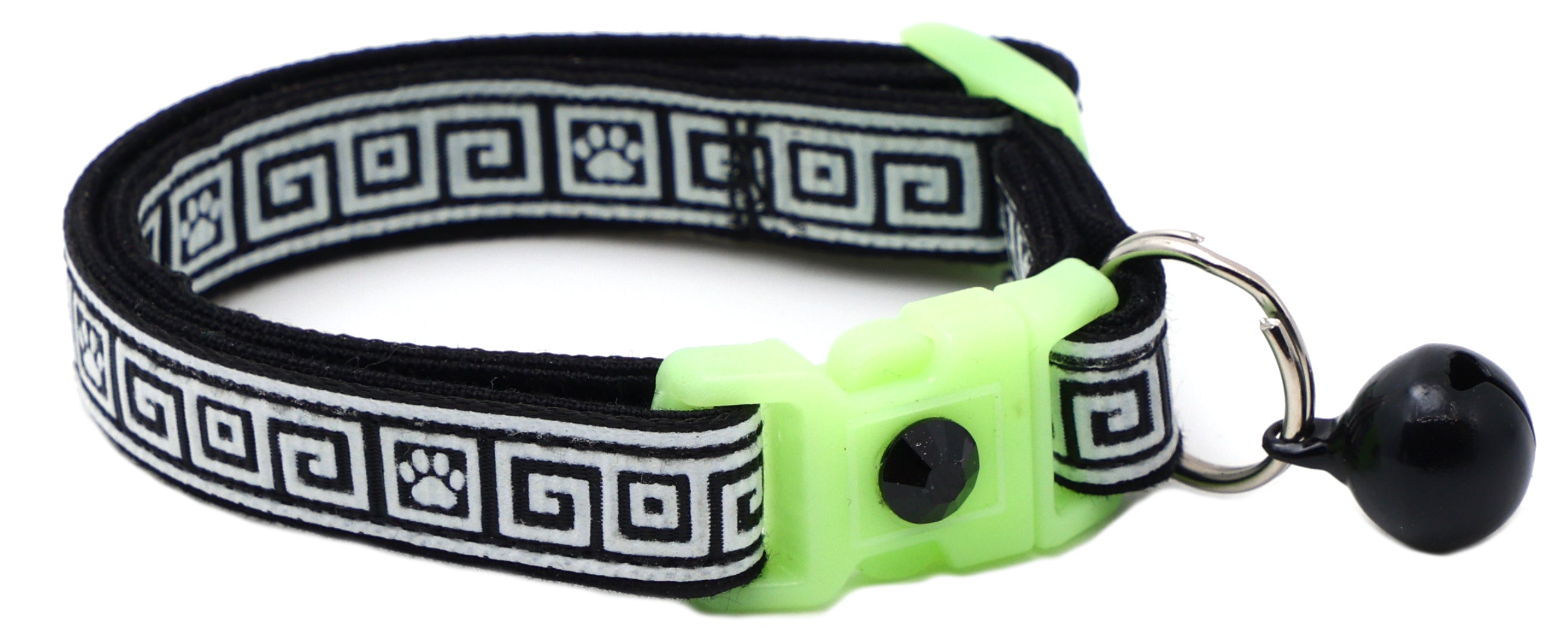 Greek Key Glow-in-the-Dark Breakaway Cat Collar — 8 Colors