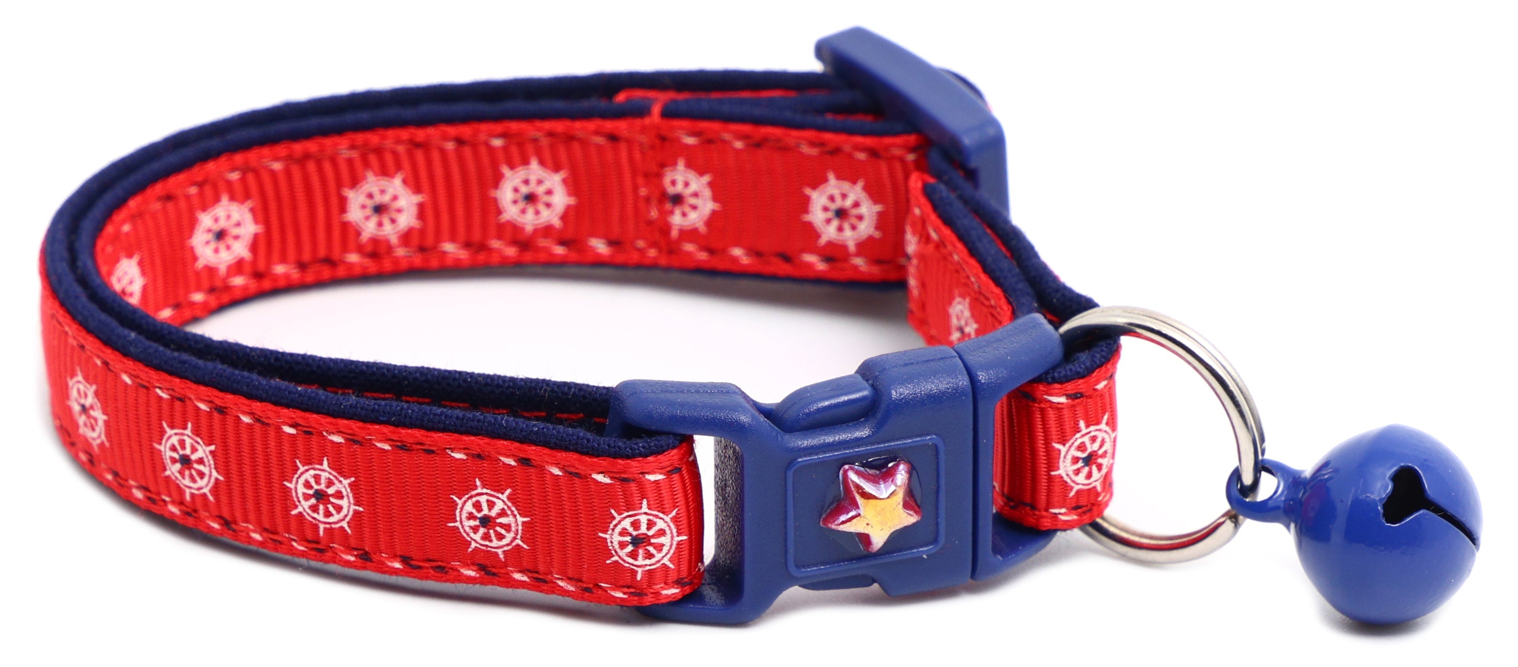Nautical Ships Wheel Handmade Breakaway Cat Collar