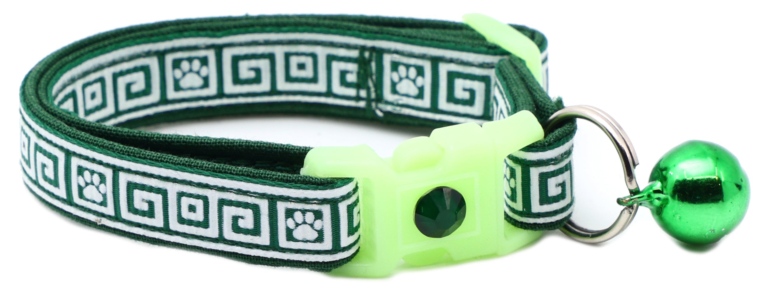 Greek Key Glow-in-the-Dark Breakaway Cat Collar — 8 Colors