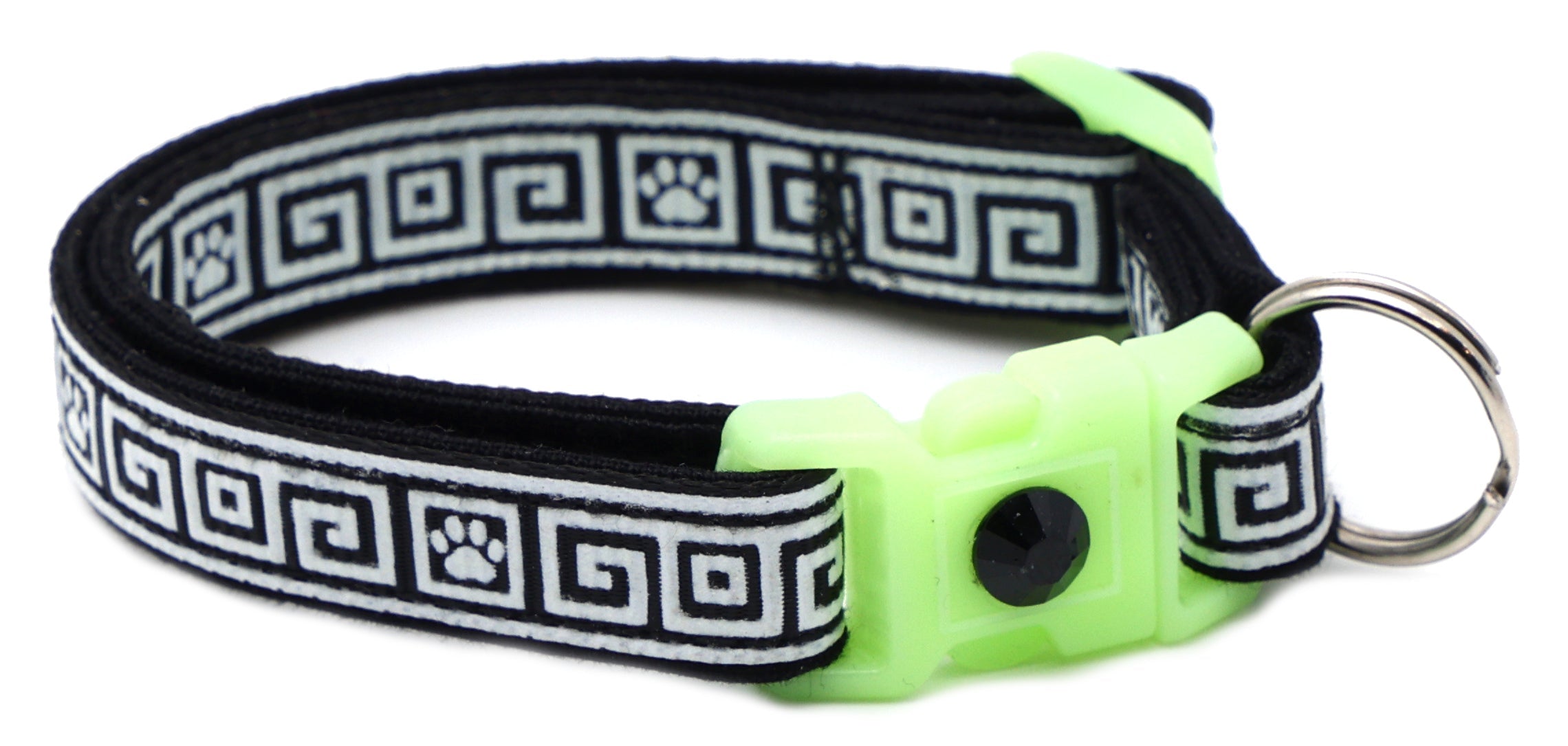 Greek Key Glow-in-the-Dark Breakaway Cat Collar — 8 Colors