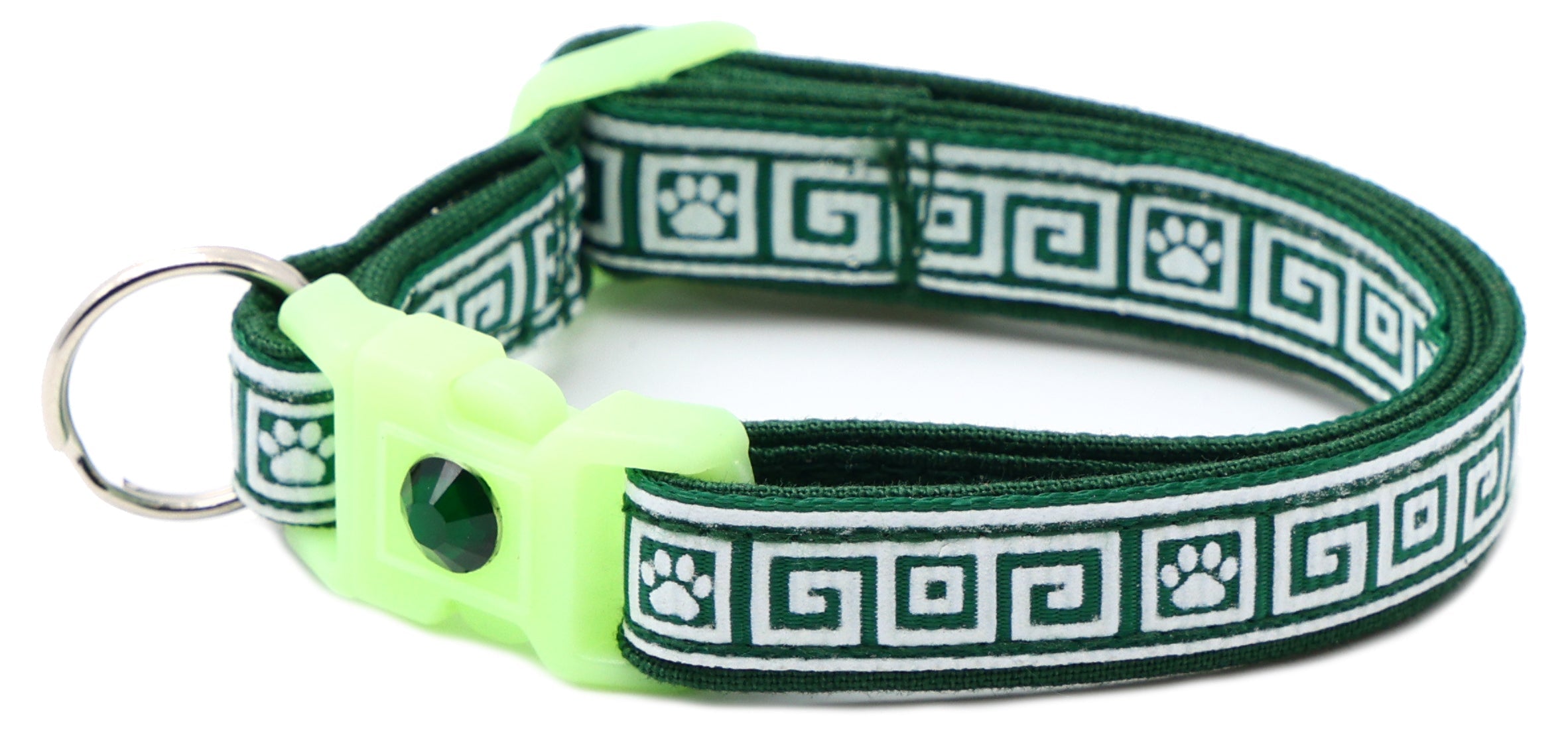 Greek Key Glow-in-the-Dark Breakaway Cat Collar — 8 Colors