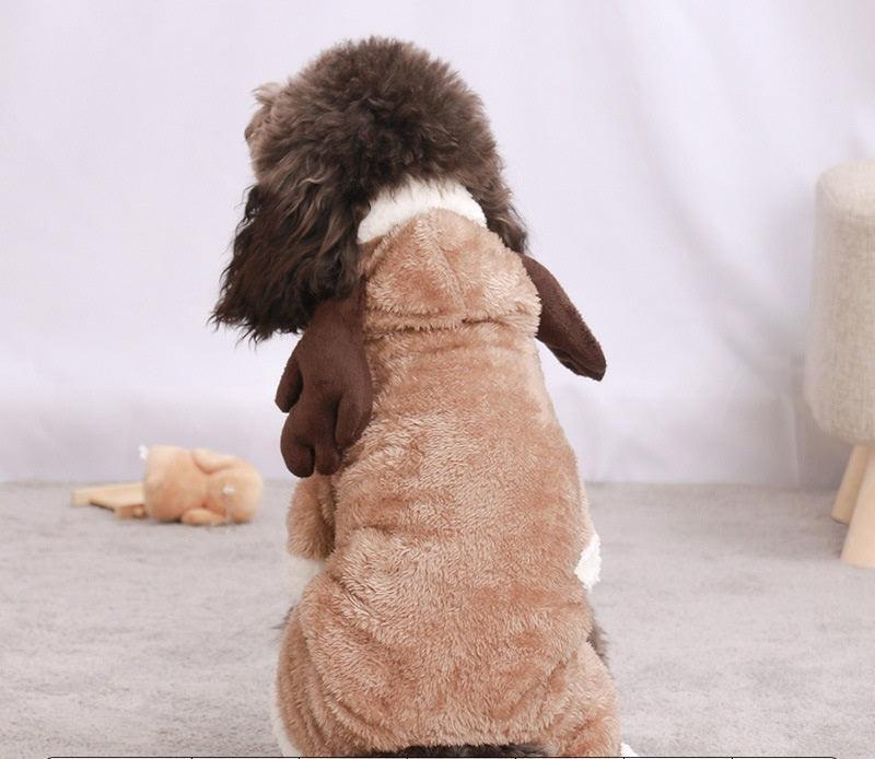 Cozy Coral Fleece Dog Costume — Dinosaur & Lion Styles