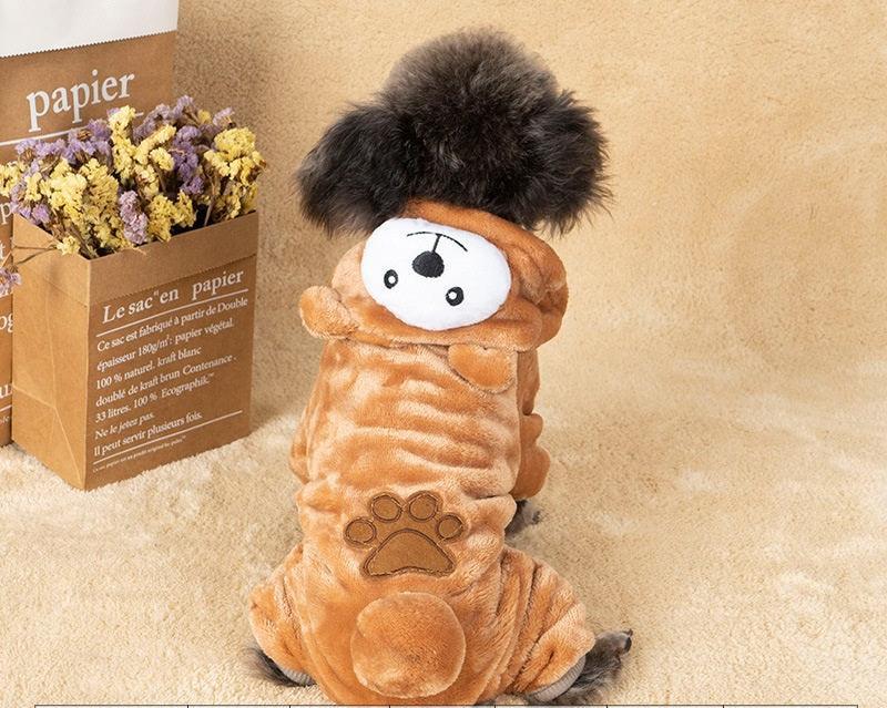 Cozy Coral Fleece Dog Costume — Dinosaur & Lion Styles