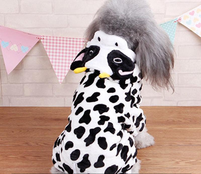 Cozy Coral Fleece Dog Costume — Dinosaur & Lion Styles