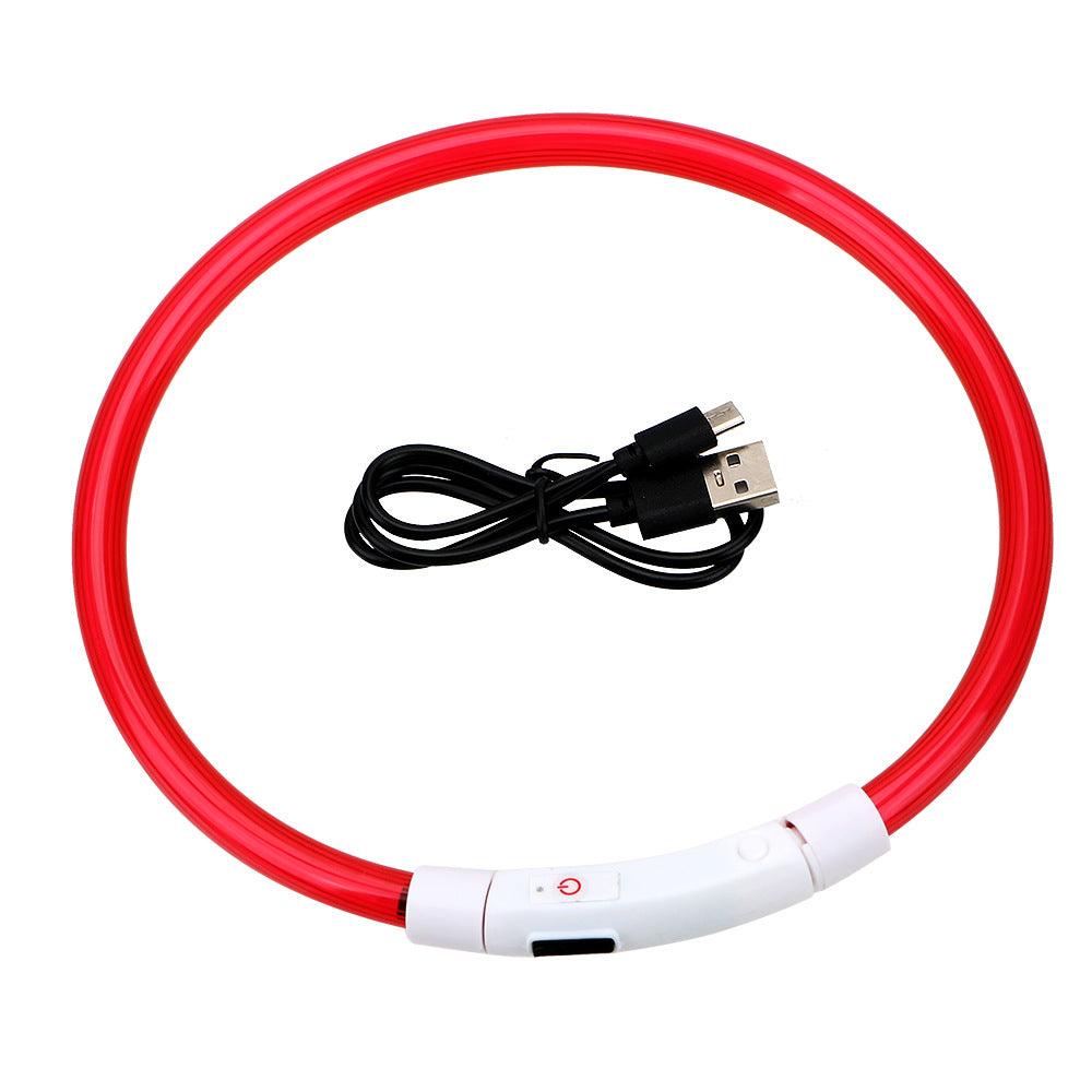 USB Rechargeable LED Glow Dog Collar — 3 Light Modes