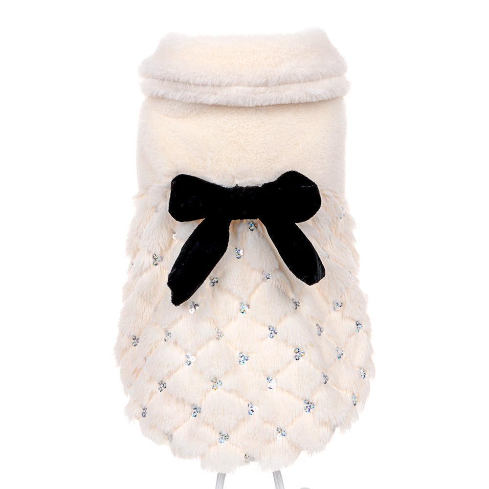 Cozy Plush Bow Dog Coat — Runway Style