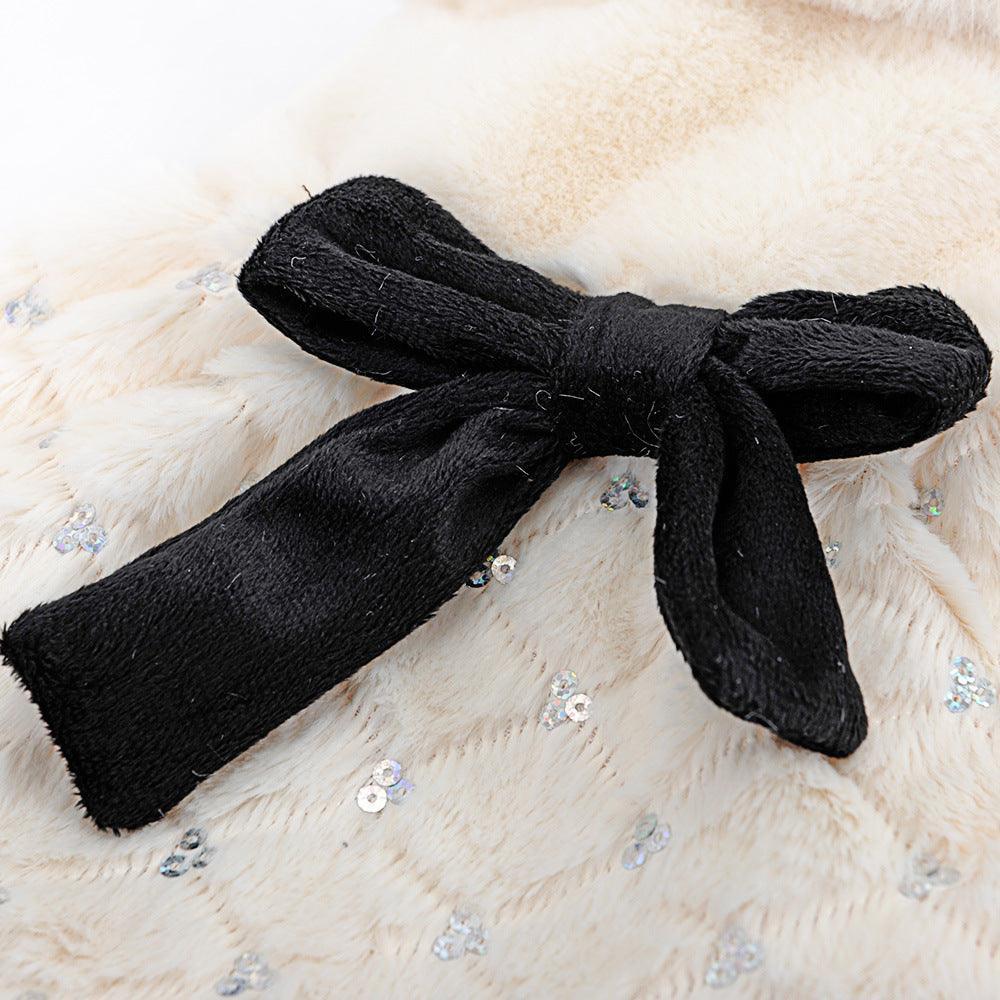 Cozy Plush Bow Dog Coat — Runway Style