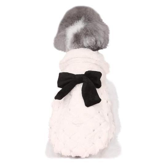 Cozy Plush Bow Dog Coat — Runway Style