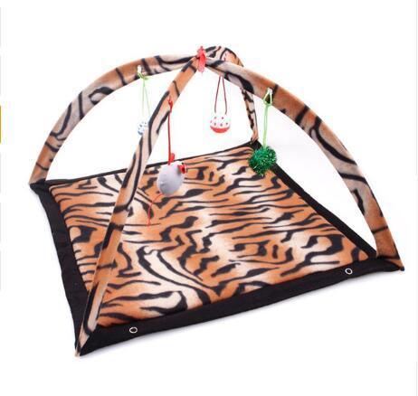 Foldable Cartoon Cat Play Tent & Hammock