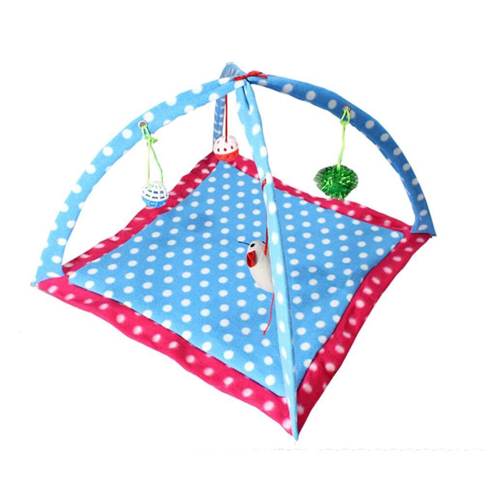 Foldable Cartoon Cat Play Tent & Hammock