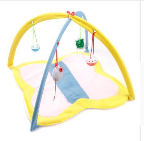 Foldable Cartoon Cat Play Tent & Hammock