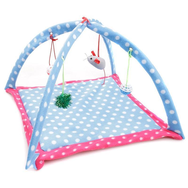 Foldable Cartoon Cat Play Tent & Hammock