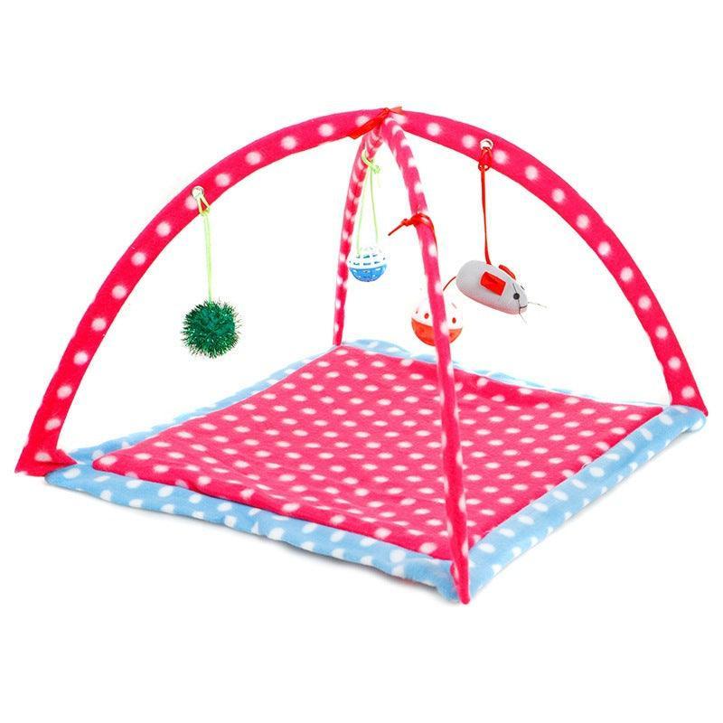 Foldable Cartoon Cat Play Tent & Hammock