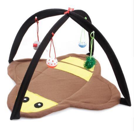 Foldable Cartoon Cat Play Tent & Hammock