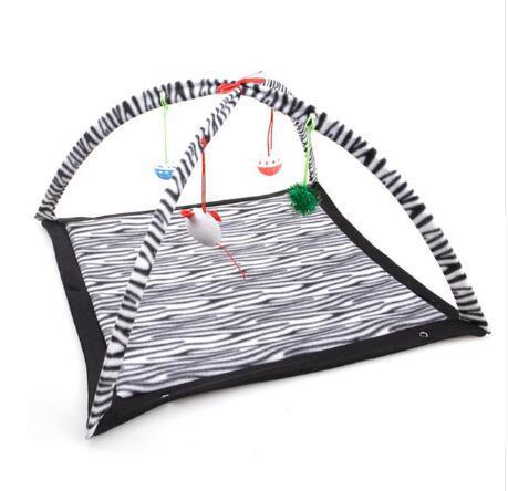 Foldable Cartoon Cat Play Tent & Hammock