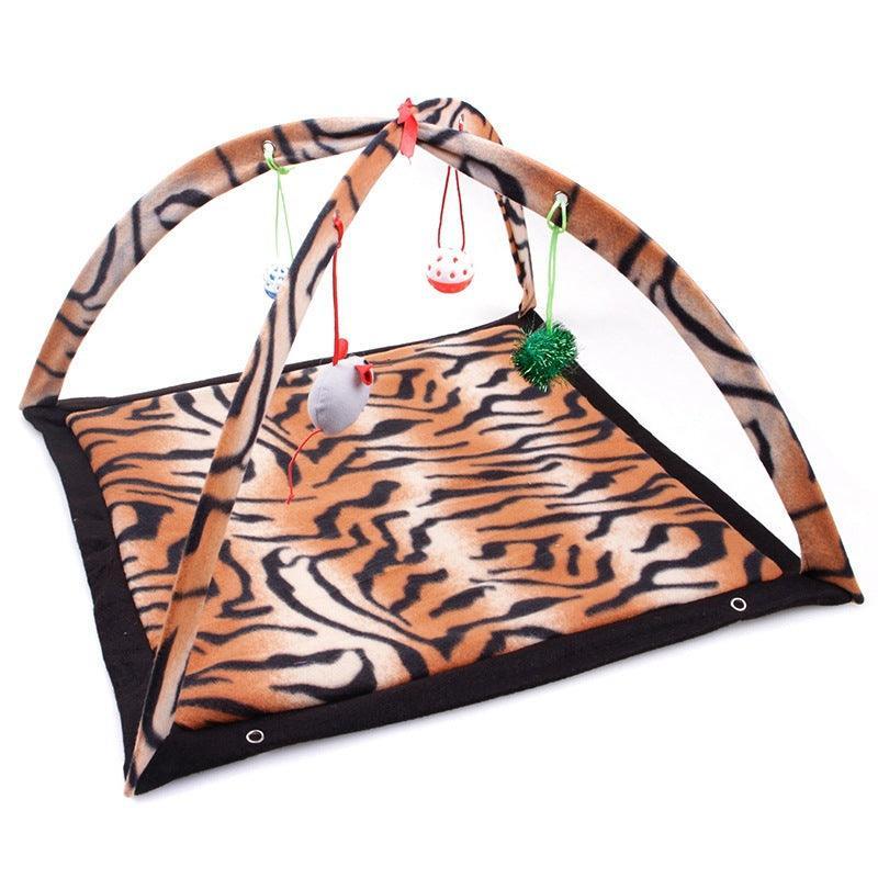 Foldable Cartoon Cat Play Tent & Hammock