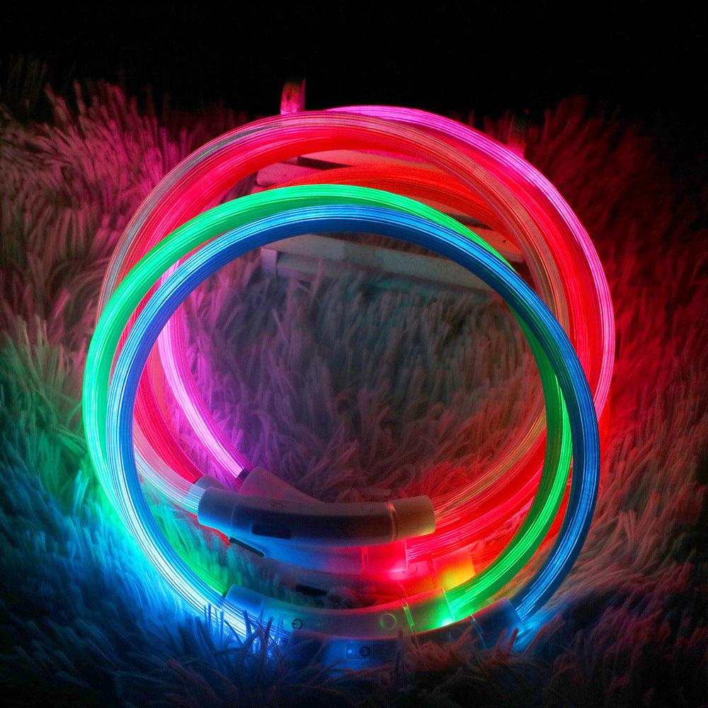 USB Rechargeable LED Glow Dog Collar — 3 Light Modes