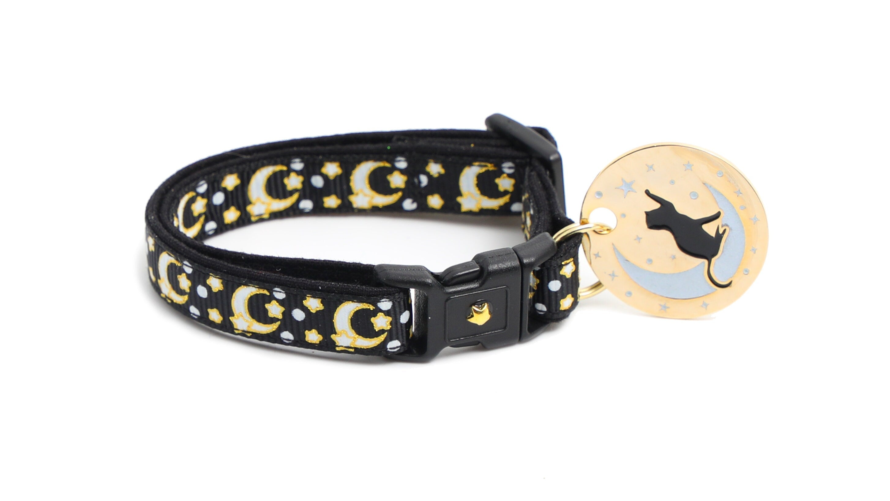 Gold Moons & Stars Glow-in-the-Dark Breakaway Cat Collar