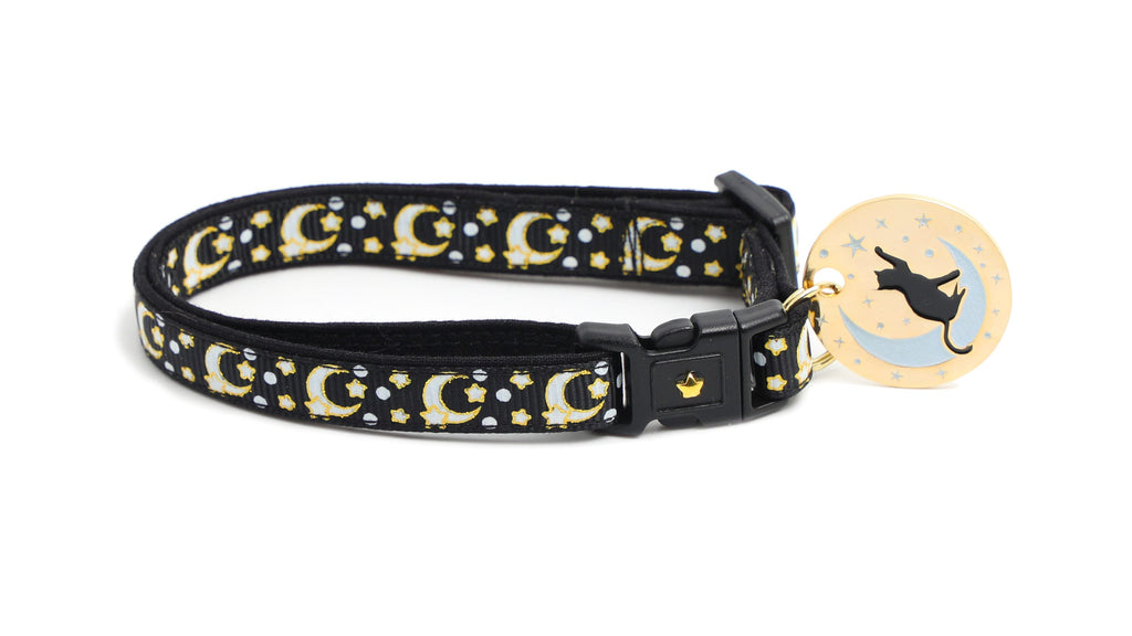 Gold Moons & Stars Glow-in-the-Dark Breakaway Cat Collar