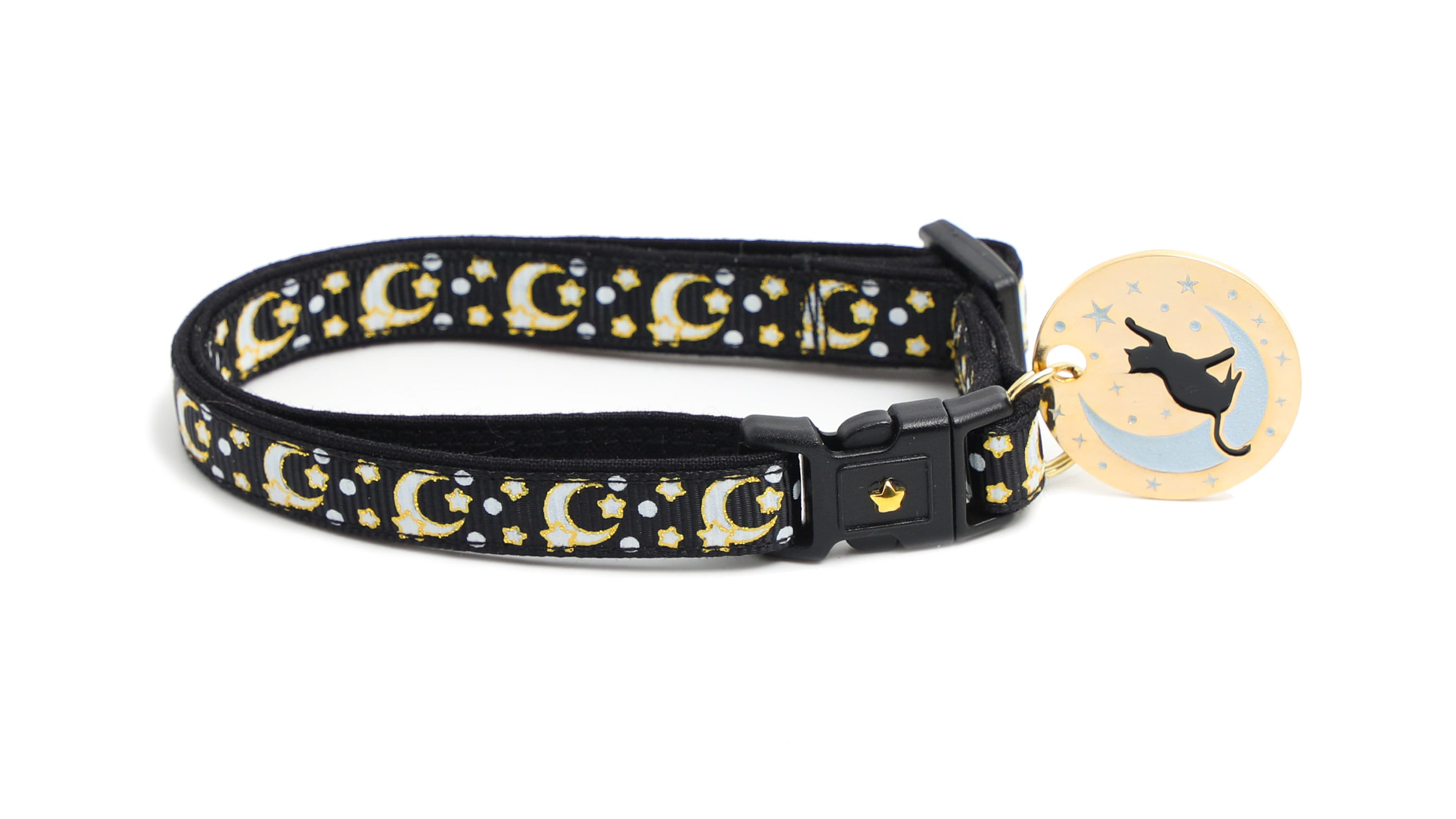 Gold Moons & Stars Glow-in-the-Dark Breakaway Cat Collar