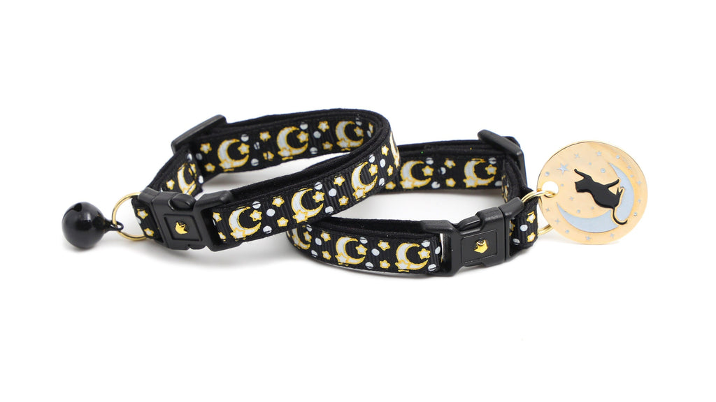 Gold Moons & Stars Glow-in-the-Dark Breakaway Cat Collar